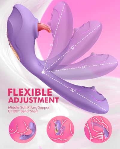 4IN1 G Spot Vibrator Dildo Licking Tongue Sex Toys for Women - Image 5