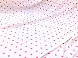Bullet Printed Liverpool Textured Fabric Stretch White Pink Small Polka Dot R34