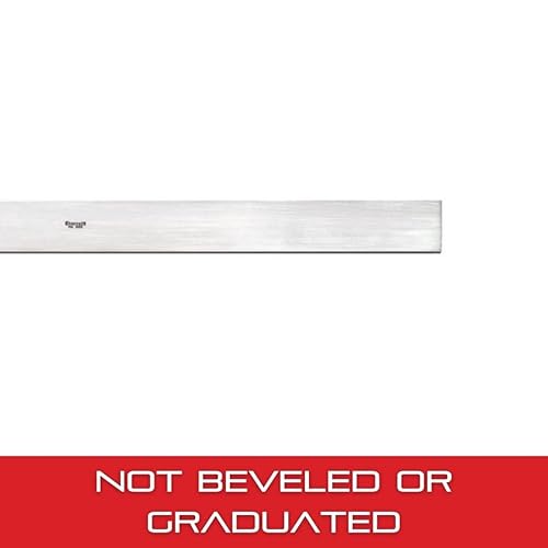 Miniatura 26 de Starrett Borde recto de acero con borde biselado, no graduado, lectura rápida, 48 pulgadas de largo, 7/32 pulgadas de grosor, 2-13/32 pulgadas