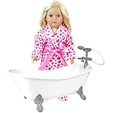 Sophia's 18 Inch Doll Bathtub Plus Heart Print PJs, Robe and Slippers for Dolls
