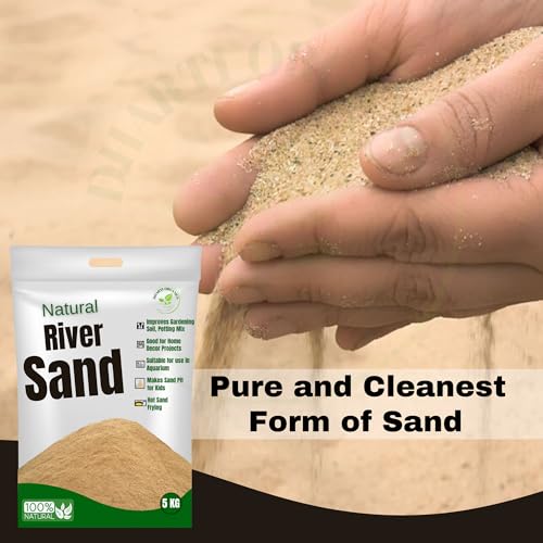 Image of Organic Natural River Sand for Plants Gardening | River Sand for Aquarium | River Sand for Kids Play |Pure Organic Plants Soil Mix Additive Adenium Cactus Succulent Bonsai| Home Decor Sand (20)