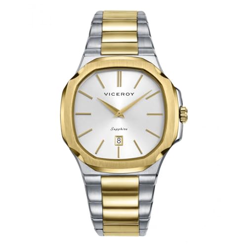 Viceroy Reloj Hombre con Caja bitono de Acero e IP Dorado 10 ATM, Brazalete bitono de Acero e IP Dorado,Movimiento Cuarzo, colección Laura Escanes 45111-87
