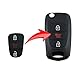 QIXIUBIA Key Fob Rubber Button Pad Replacement for 2010-2013 Kia Soul 2012-2014 Kia Rio Sportage Keyless Entry Remote Control Flip Key Shell