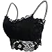 FEOYA Bustier Tops Damen Spitzen BH Gepolstert Dünn Nahtlos Korsett Yoga Fitness Dessous Trägertop Schwarz - Größe L(80D-85D)