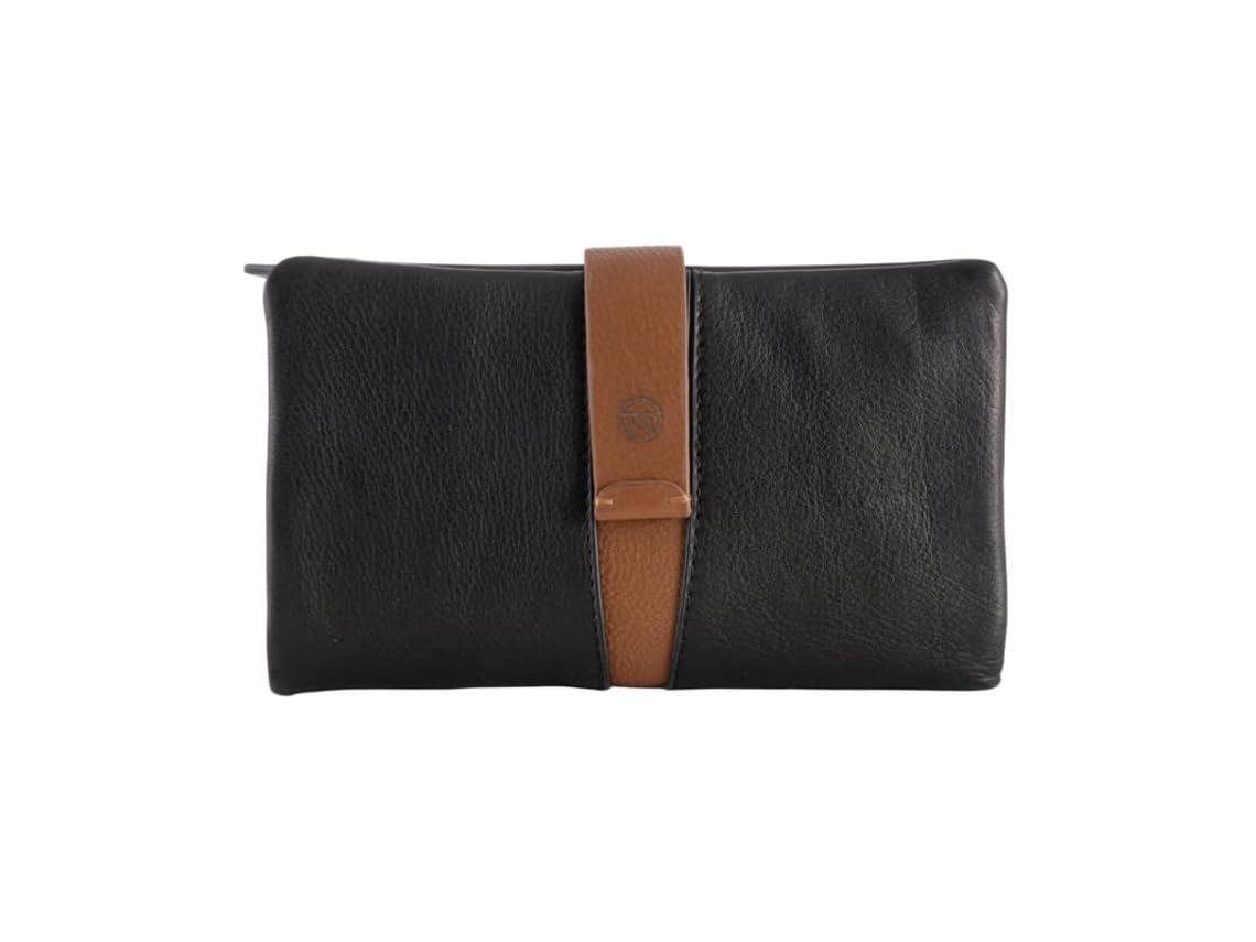 MATTIES Unisex's Billetero Nappa/Leather Wallet, Black/White, One Size