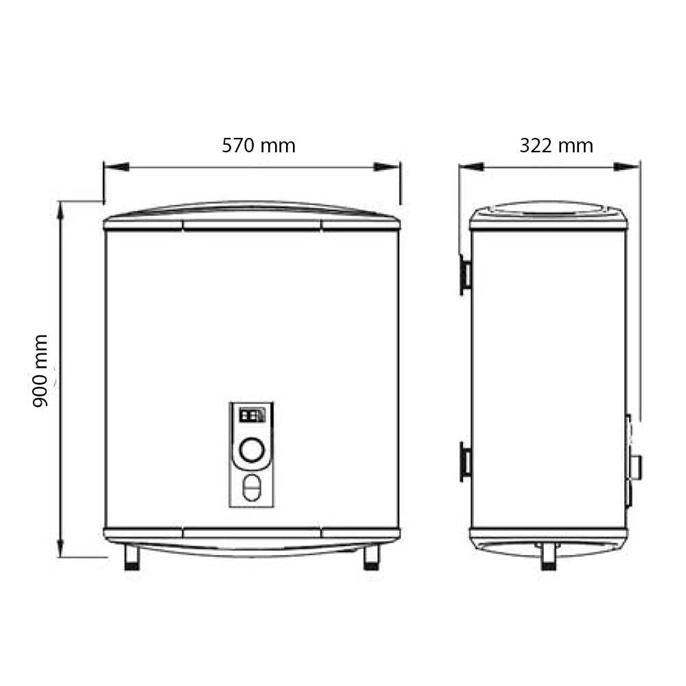 TERMO APARICI 80 L. EXTRAPLANO CLASE B FUNCION SMART DOBLE TANQUE BIPOSICIONAL FONDO 27,2 cm (AGUAS DURAS) (7 A. CALDERIN)