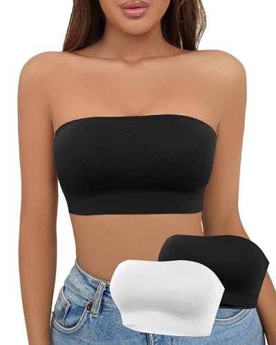 EOAMGO Sujetador sin Tirantes para Mujer, Bandeau, sin Relleno, e...