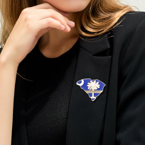Image of State Shaped Map Lapel Metal Pin Enamel Brooch Keepsake Beautifully Designed for Backpack Hat