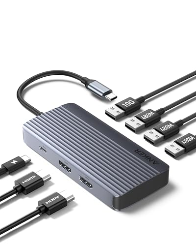 Anker 7-in-1 USB-C Hub, Dual Display USB-C Docking Station, Dual...