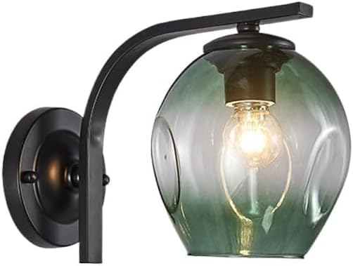 Ustic - Aplique de pared dorado ámbar de vidrio vintage, lámpara de pared de vidrio negro ahumado y gris, lámpara de tocador industrial para disponible en Yaxa Colombia