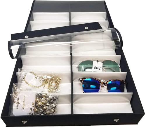 16 pcs Display Stand Case Clear Dust Cover Retail Stores Commercial Professional Rack Holder Display for Glasses Jewelry 3026