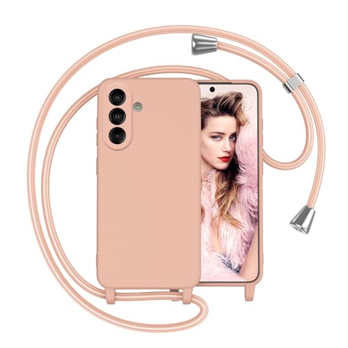 Yichxu Etui na telefon komórkowy Samsung Galaxy A56 5G, etui z tasiemką, do zawieszenia, ze sznurkiem na szyję, odporne na uderzenia, zarysowania, etui ochronne z łańcuszkiem, miękki silikon TPU do