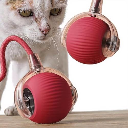 Genérico Pelota de Juguete para Gatos Activa, con Movimiento Giratorio, Recargable por USB,uguete Interactivo para Perros y Gatos