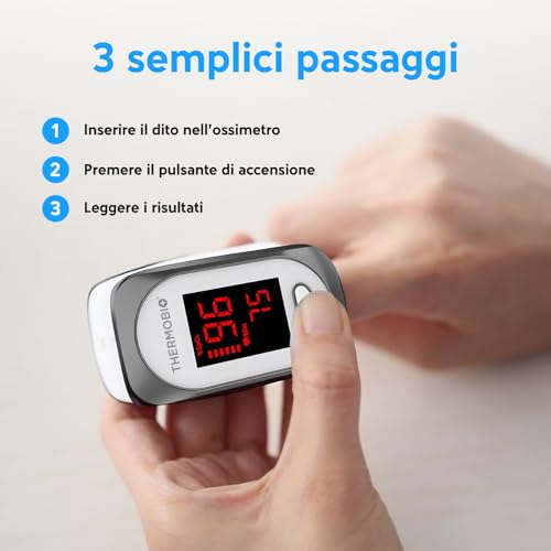 Thermobio Pulsossimetro Da Dito SPA30, Monitor Di Saturazione Di Ossigeno Nel Sangue, Saturimetro A Lettura Rapida Spo2 Con Schermo Oled Chiaro - 8