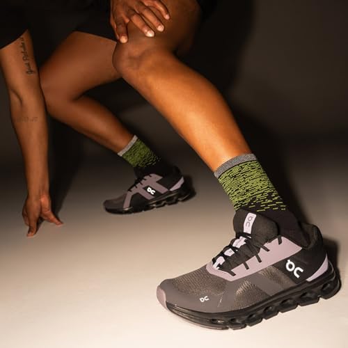 Image of Feetures Elite Ultra Light Cushion Mini Crew Sock - Sport Sock with Targeted Compression - Light Wave, S (1 Pair)