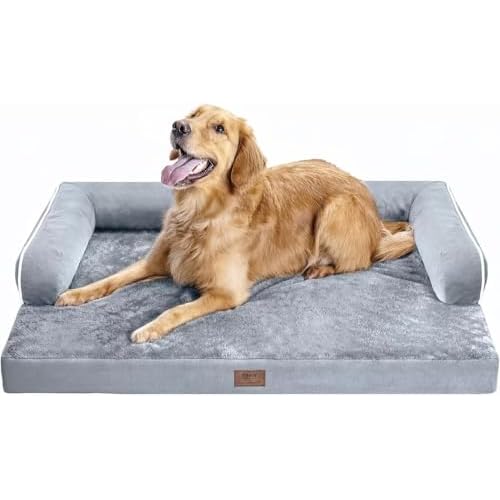 Large Dog Bed Orthopedic Washable – Beds Bolster – Medium XL XLarge Big Dogs – Memory Foam Couch Sofa – Waterproof with Removable Cover