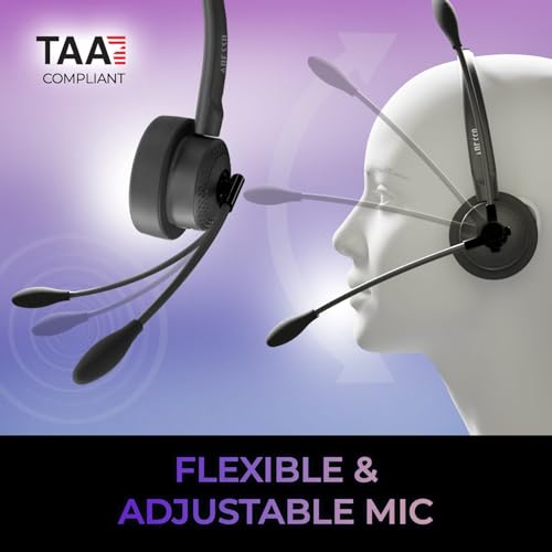 Image of Adesso Xtream P4T-TAA USB Headset with Microphone Push to Talk Button Volume Control Answer End Call for Computer PC Mac Windows Business Communication Made in Taiwan TAA Compliant