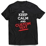 lepni.me T-Shirt pour Hommes Personnalisation Gardez Votre Calme Tout Texte Personnalisé Cadeau de Citations (3XL Noir Multicolore)