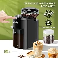 Wancle Elektrische Kaffeemühle - Einstellbarer scheibenmahlwerk kaffeemühle für Kaffeebohnen mit 28 Präzisen Mahlstufen - Perfekt für 12 Tassen (Kunststoff, Schwarz+Grau) – Ansicht 5