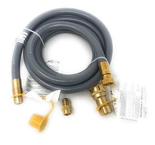 12 Feet 1/2" QDD+NG 144" Hose Natural Gas and Propane Conversion Kit [2585] 1/2" Quick Disconnect Low Pressure Hose Assembly for Outdoor Use Grill Griddle Smoker Fire Pit Pizza Oven Generator Heater -  Madol Imports