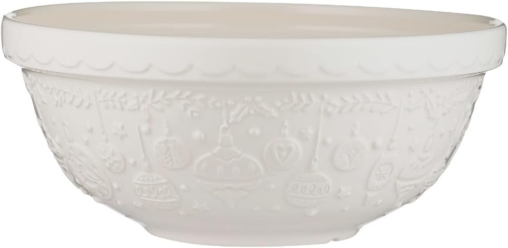 Mason Cash Deck the Halls S18 (2.85 Qt.) Mixing Bowl | Cream