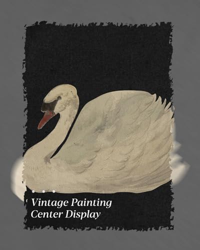 Image of HUARCEY Gold Framed Vintage Wall Art for Living Room, Grace Swan Art Painting Pictures Rustic Animal Bathroom Prints Farmhouse Wall Decor Mother's Day Gifts for Mom Canvas Swan Shelf Decor for Bedroom