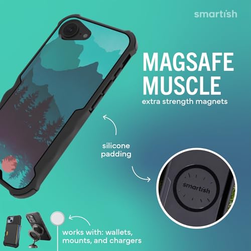 Image of Smartish iPhone 17e /16e MagSafe Case - Gripzilla Protective Magnetic Case for Men [Rugged + Tough] Military Grade Heavy Duty Grip Armor - Drop Tested for iPhone 17e /16e - Moving Mountains