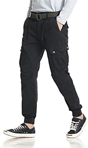 Cargo Pantalones para Hombre, 100% Algodón Casual Pantalones de Jogger  Pantalones Tácticos con Multi-Bolsillo