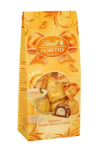 Lindt Fioretto Minis Beutel, Zabaione, Raffinierte Pralinés mit Zabaione-Trüffel-Füllung umhüllt von knusprigem Crisp…