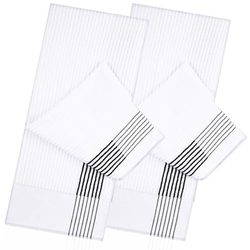 JUEQIQI Caddy Golf Towel 22 x 42 Extra Large Golf Towel Cotton Golf Caddy Towel Soft Camping Sport Towels with Stripe (2 White)