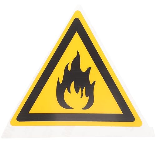 Yardwe Sinal De Perigo De Incêndio Triângulo Amarelo Rótulo De Aviso De Incêndio Adesivo Perigo Sina