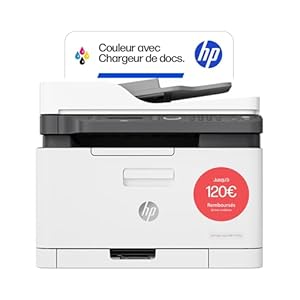 HP Color Laser MFP 179fnw, 4ZB97A, Imprimante multifonction couleur A4, copie, numérisation, ADF, fax, Wi-Fi, Ethernet, HP Smart, USB 2.0, 18 ppm en noir et blanc, 4 ppm en couleur, blanche