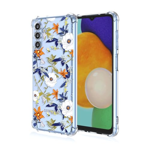 ATISIJIE Funda para Samsung Galaxy M52 5G,para Niñas y Mujeres,Diseño de Florales Flores a Prueba de Golpe Transparente Funda para Samsung Galaxy M52 5G-A43