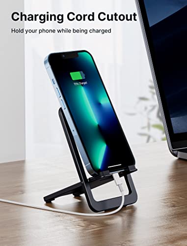 JSAUX スマホスタンド 卓上 携帯スタンド 折りたたみ 角度調整可能 iPhoneに対応用スタンド 持ち運びに便利 アルミ製 滑り止め 4-8インチ iPhone 15 14 13 12 11 Pro Max X Xr Switch Kindleなどに対応 黒