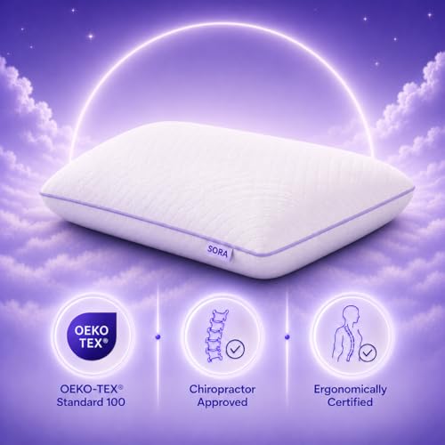 Sora Cares Adjust - Adjustable Memory Foam Pillow - Cooling Gel, 3-Layer Customizable Height & Firmness, Ergonomic Neck Support for Side & Back Sleepers, 70x40 cm by Sora Cares - Used condition - Image 8
