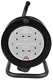 Netagon 4 Gang UK Plug 13A Extension Lead Reeler Cable Reels with Sturdy Frame Strand and Carry Handle (15m Lead Length) - Image 2
