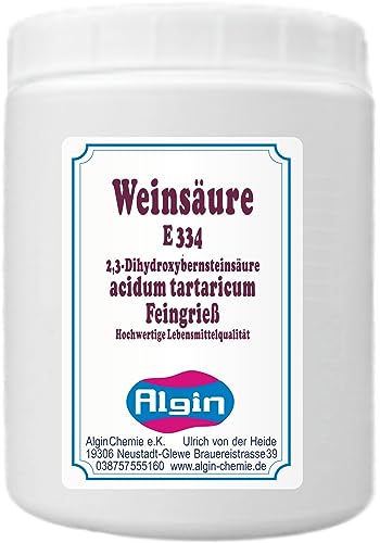 Algin Weinsäure Feingrieß 500g Dose