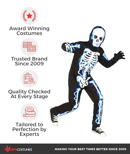 Disfraz de esqueleto para niños talla XL azul miniatura 5
