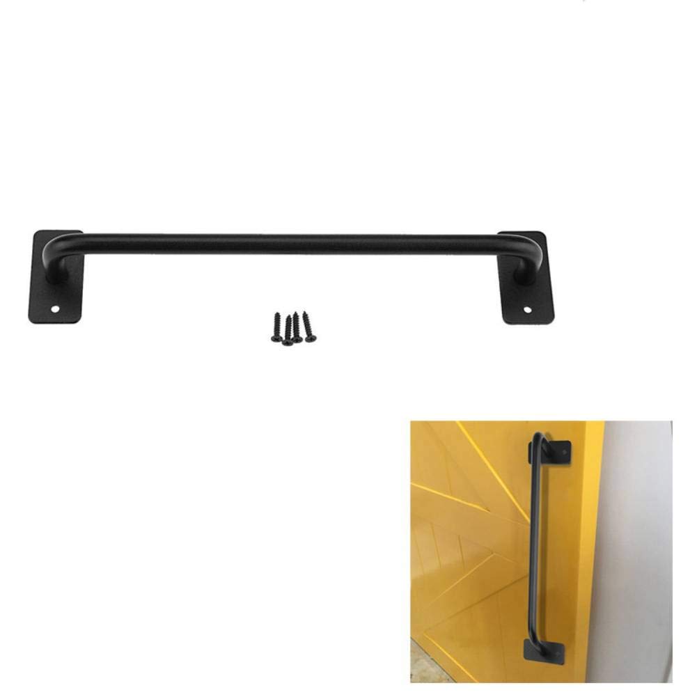 Yosoo Long Black Door Pull Handle, Iron Door Handle Barn Sliding Door Pull Metal Black Handle Retro Gate Cabinet Cupboard Long Handle Hardware American Countryside Style(S)