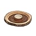 Lipper International 1023 Acacia Bark Round Dipping Platter with Ceramic Bowl