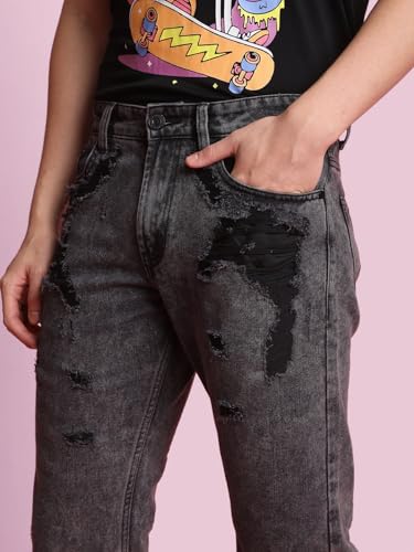 Image of BENE KLEED Men MILD Distressed Washed Pure Cotton Jeans
