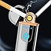 Electric Lighter Slim Coil Lighter USB Rechargeable Windproof Cigarette Lighters with Smart Fingerprint Sensor Double Side Ignition (Black)