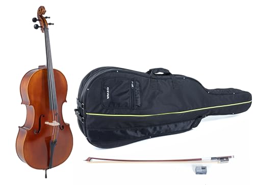 GEWA violonchelo, juego de violonchelos serie Allegro VC1-7/8 listo para tocar, incl. bolsa, arco Massaranduba, cuerdas Larsen Aurora