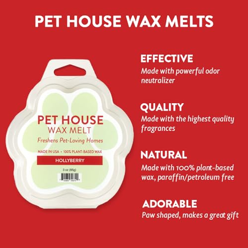 Image of Pet House Hollyberry Scented Christmas Wax Melts - Natural, Long-Lasting, Plant Based Pet Friendly Soy Wax Melts Pack of 2