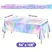 MADLYN RHUE 4 Pack Iridescence Plastic Tablecloths Shiny Disposable Laser Table Covers 54