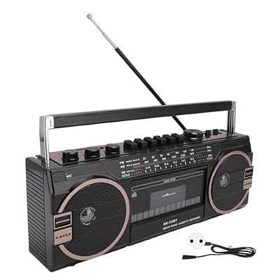 Cassette Tape Player Bluetooth, Cassette Player AM FM SW Radio Stereo, Tape Player Recorder with Speaker and Earphone Jack, USB, TF Card Player, for Daily (Black)