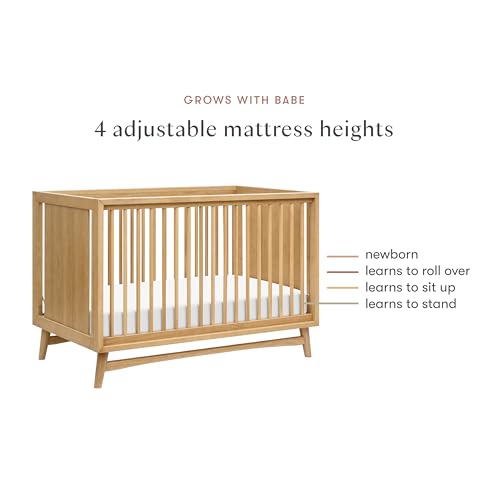 Image of Babyletto Peggy 3-in-1 Convertible Crib with Toddler Bed Conversion Kit in Honey, Greenguard Gold Certified