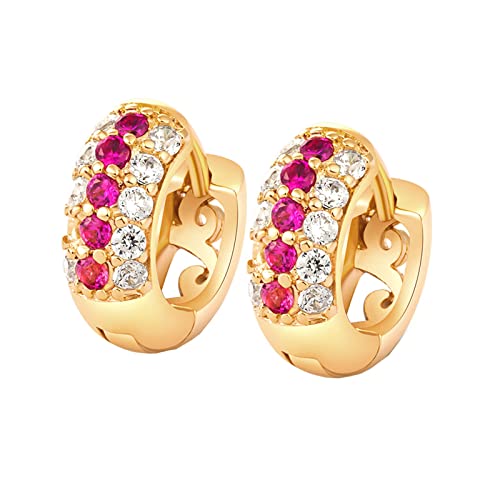 Boucles d'oreilles cerceau en or 14K femmes créoles triple cercle
