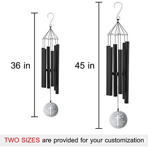 Image of ASTARIN Personalized 30 inch Bereavement Wind Chimes for Outside, Memorial Gift in Remembrance of a Loved One, Sympathy Gift for Loss of Mother Father Husband, Garden Patio Decor