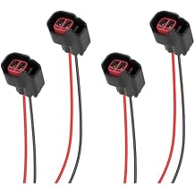 4PCS Fuel Injector Connector Pigtail,Fuel Injectors Set of 4 Replace OEM# 5013995AA,5161919AA,Car Accessories Fuel Injector Wiring Harness Compatible with Dodge,Ford,Chevrolet 4PCS